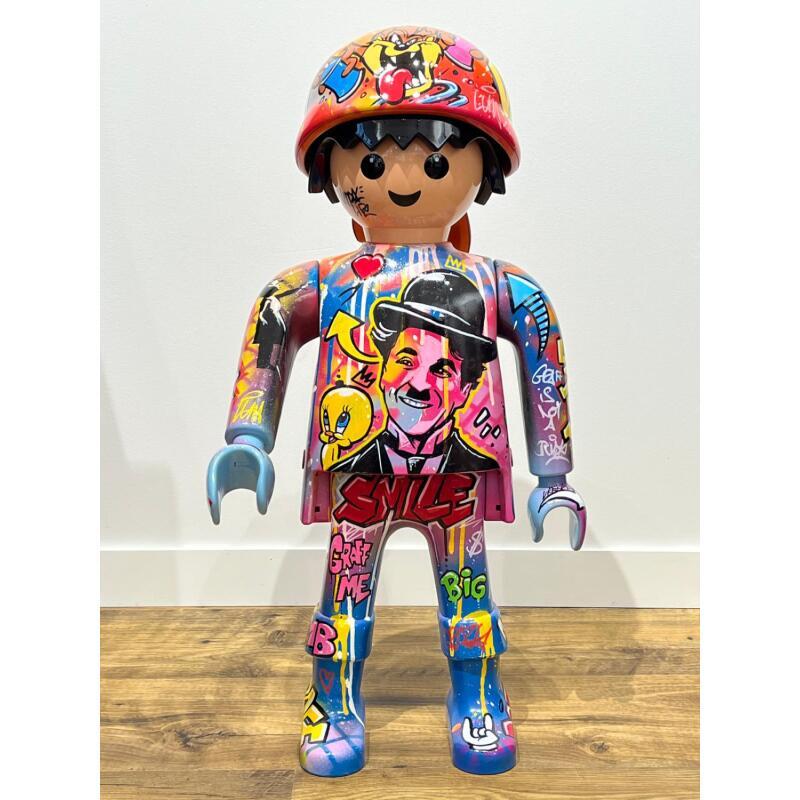 Sculpture Cartoon Graff par Luna | Sculpture Pop-art Icones Pop Graffiti Acrylique Posca