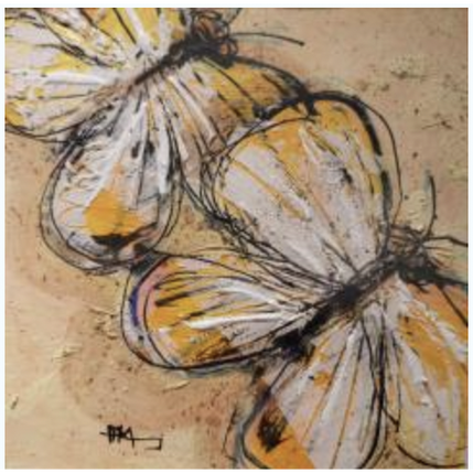 Painting Envol by Maury Hervé | Painting Raw art Animals