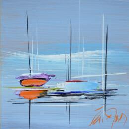 Gemälde Bout d'océan von Munsch Eric | Gemälde Figurativ Acryl, Öl Marine