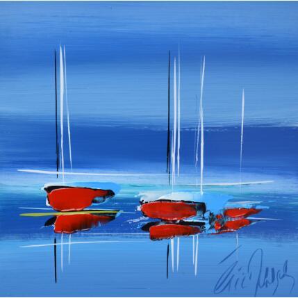 Painting En bleu et en rouge by Munsch Eric | Painting Figurative Acrylic, Oil Marine, Pop icons