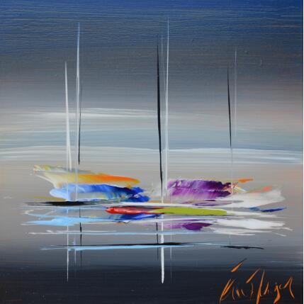 Painting L'insolite de nuit by Munsch Eric | Painting Figurative Acrylic, Oil Marine, Pop icons