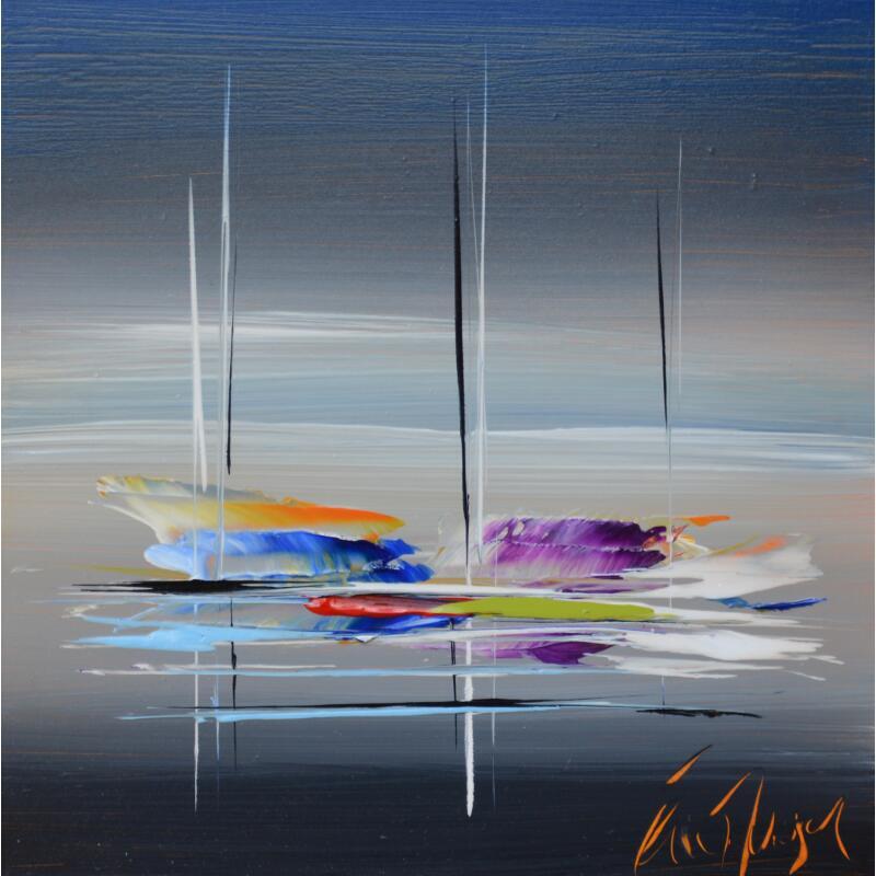 Painting L'insolite de nuit by Munsch Eric | Painting Figurative Marine Oil Acrylic