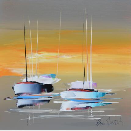 Painting Un ciel d'or by Munsch Eric | Painting Figurative Acrylic, Oil Marine