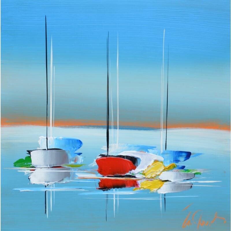 Painting Un été en couleur by Munsch Eric | Painting Figurative Marine Oil Acrylic