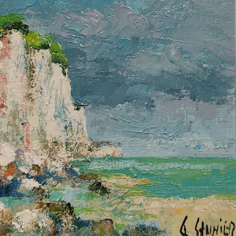 Peinture Falaise à Sault par Sannier Daniel | Tableau Impressionnisme Paysages Huile