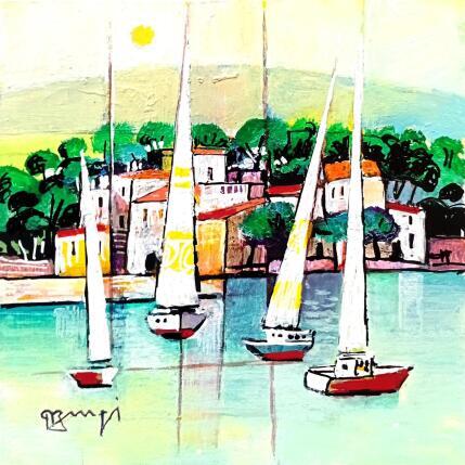 Painting AR99 PAYSAGE DE SARDAIGNE  by Burgi Roger | Painting Figurative Acrylic Landscapes, Marine, Urban