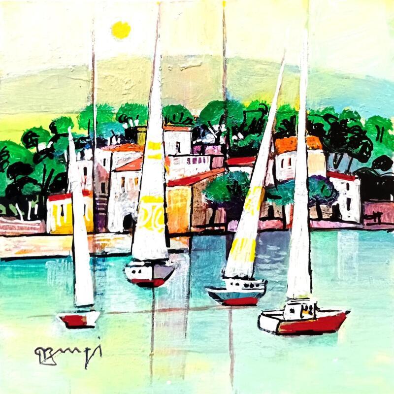 Painting AR99 PAYSAGE DE SARDAIGNE  by Burgi Roger | Painting Figurative Landscapes Urban Marine Acrylic