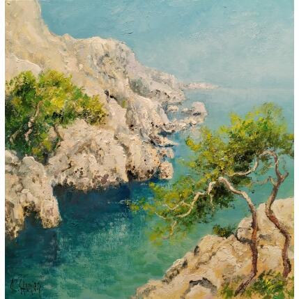 Peinture Calanque par Sannier Daniel | Tableau Impressionnisme Huile Paysages