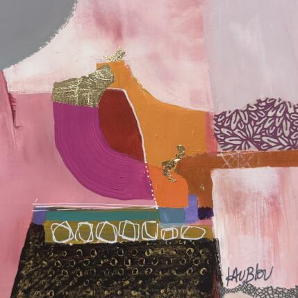 Painting La malle aux secrets by Lau Blou | Painting Abstract Acrylic, Gluing, Gold leaf, Pastel