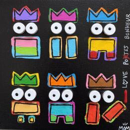 Painting LOVE TRIBU by Mam | Painting Pop-art Acrylic Minimalist, Pop icons, Society