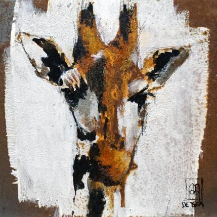 Peinture Une girafe par De Géa Olivier  | Tableau Figuratif Métal Animaux