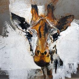 Painting Je te vois de haut by De Géa Olivier  | Painting Figurative Metal Animals, Pop icons