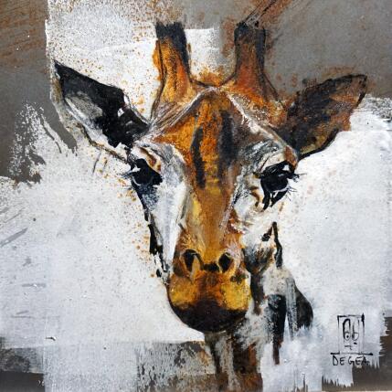 Peinture Je te vois de haut par De Géa Olivier  | Tableau Figuratif Métal Animaux