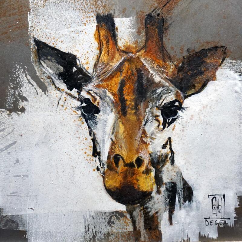 Painting Je te vois de haut by De Géa Olivier  | Painting Figurative Animals Metal