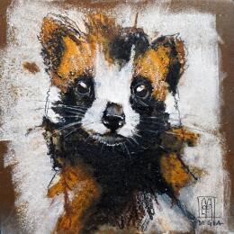 Painting Boule de tendresse by De Géa Olivier  | Painting Figurative Metal Animals, Pop icons