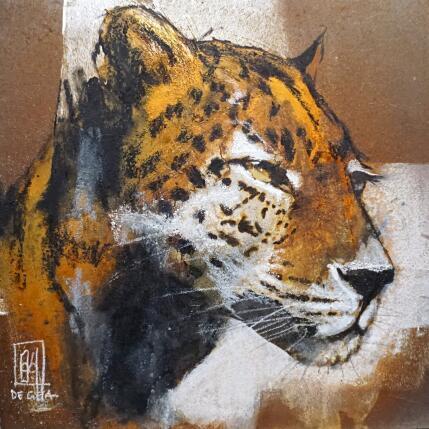 Peinture Léopard par De Géa Olivier  | Tableau Figuratif Métal Animaux