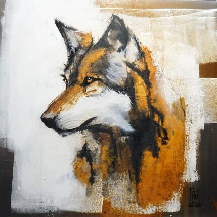 Peinture Canis Lupus par De Géa Olivier  | Tableau Figuratif Métal Animaux