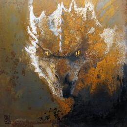 Painting Trace de feu by De Géa Olivier  | Painting Figurative Metal Animals, Minimalist