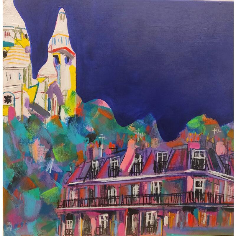 Painting Réveil lumineux 2 by Anicet Olivier | Painting Figurative Urban Architecture Acrylic Pastel