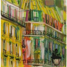 Pintura Quand vient le matin por Anicet Olivier | Pintura Figurativo Acrílico, Pastel Arquitectura, Urbano