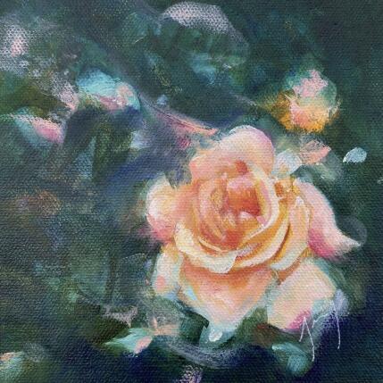 Peinture Pétales de roses par Jung François | Tableau Figuratif Huile Natures mortes