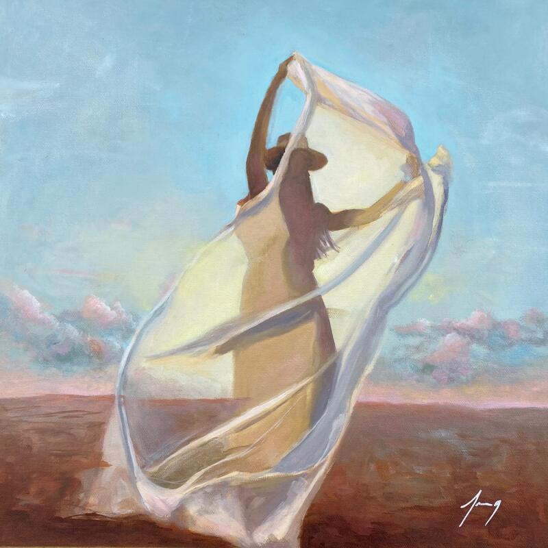 Painting Santa Ana by Jung François | Painting Figurative Life style Oil