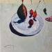 Peinture Plat de fruita par Tomàs | Tableau Impressionnisme Natures mortes Huile