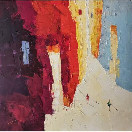 Peinture Una calor sofocant par Tomàs | Tableau Abstrait Huile Scènes de vie, Société, Urbain