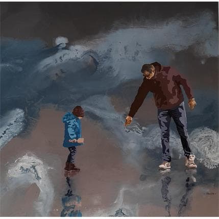 Painting Papa indicateur by Sand | Painting Figurative Acrylic Life style