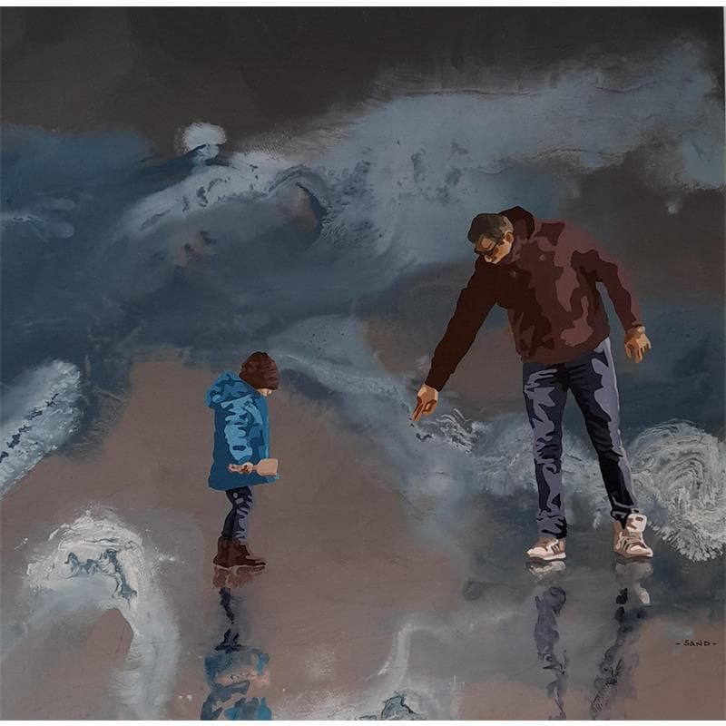 Painting Papa indicateur by Sand | Painting Figurative Life style Acrylic