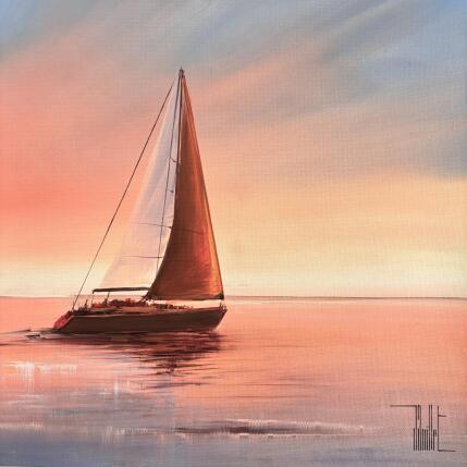 Peinture Sailing sunset par Guillet Jerome | Tableau