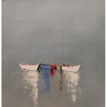 Painting Seul avec l'océan by Klein Bruno | Painting Figurative Oil Marine