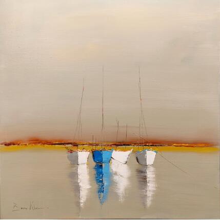 Painting Quand le soleil part by Klein Bruno | Painting Figurative Oil Marine