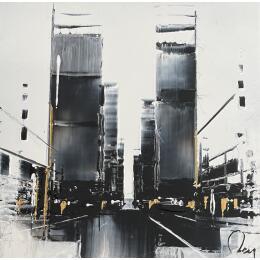 Painting New York by Rey Julien | Painting Figurative Gold leaf