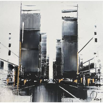 Painting New York by Rey Julien | Painting Figurative Gold leaf