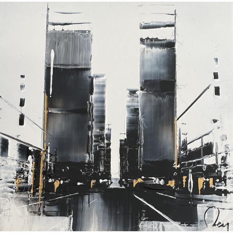 Painting New York by Rey Julien | Painting Figurative Gold leaf