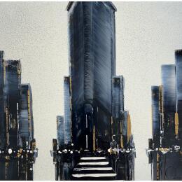 Peinture Flat Iron par Rey Julien | Tableau Figuratif Feuille d'or