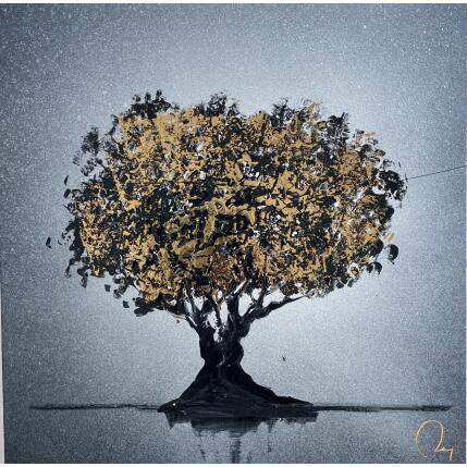 Painting Golden tree by Rey Julien | Painting Figurative Gold leaf Pop icons