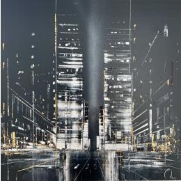 Peinture We own the night par Rey Julien | Tableau Figuratif Feuille d'or