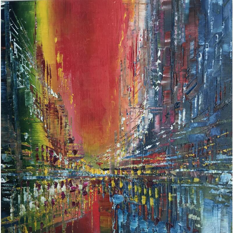 Painting Chargé d'électricité  by Levesque Emmanuelle | Painting Impressionism Urban Oil