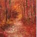 Painting Allée rougeoyante  by Levesque Emmanuelle | Painting Impressionism Landscapes Nature Oil