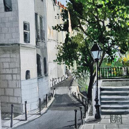 Peinture Rue des ursins par Rasa | Tableau Figuratif Acrylique Urbain