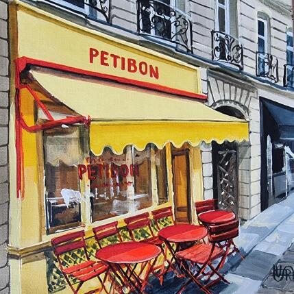 Peinture Cafe petibon. paris par Rasa | Tableau Figuratif Acrylique Urbain