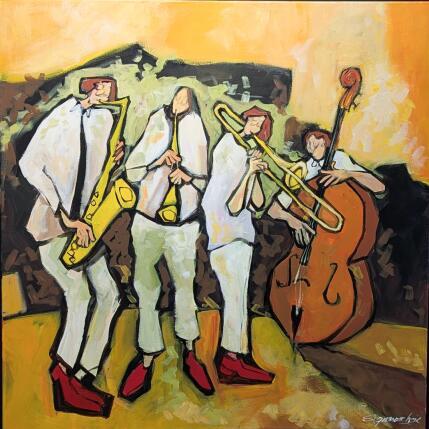 Peinture Quartet aux souliers rouges par Signamarcheix Bernard | Tableau Art naïf Acrylique, Encre, Pastel