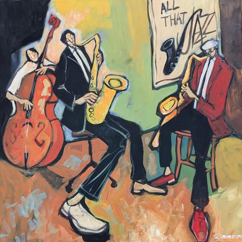 Pintura All that jazz por Signamarcheix Bernard | Pintura Arte naïf Acrílico Ink Pastel