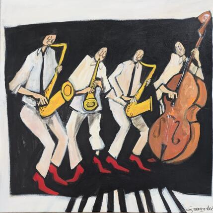 Peinture Jazz band par Signamarcheix Bernard | Tableau Art naïf Acrylique, Encre, Pastel