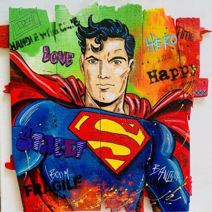 Peinture S...Man par Molla Nathalie  | Tableau Pop-art Acrylique, Bois, Posca Icones Pop