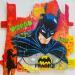 Painting Bat…Man by Molla Nathalie  | Painting Pop-art Pop icons Wood Acrylic Posca