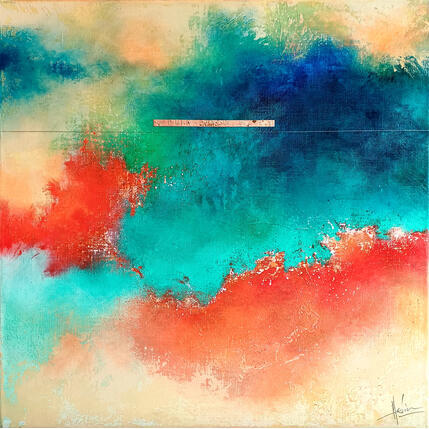 Peinture Abstraction #4085 par Hévin Christian | Tableau Abstrait Acrylique, Huile, Pastel Minimaliste