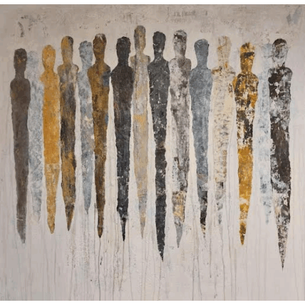 Peinture Les gardiens d'Azur par Rocco Sophie | Tableau Art Singulier Acrylique, Collage, Sable